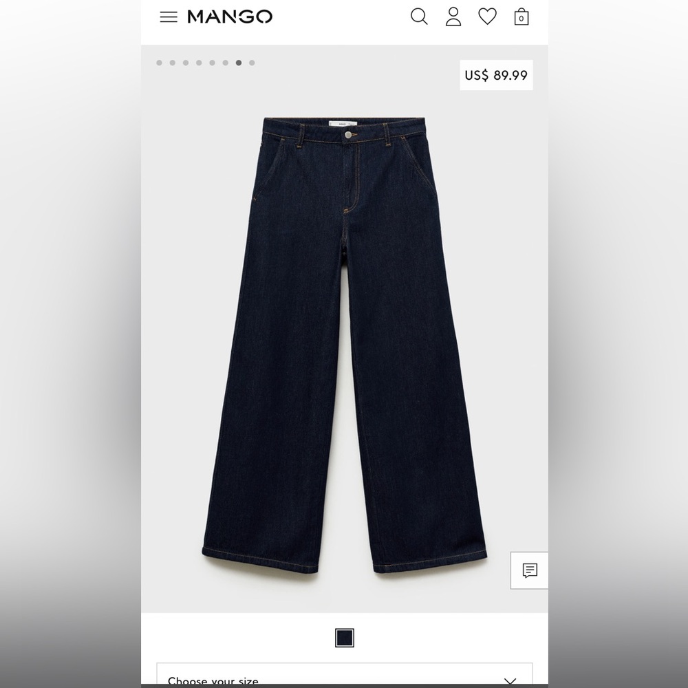 Wideleg rinse-wash jeans